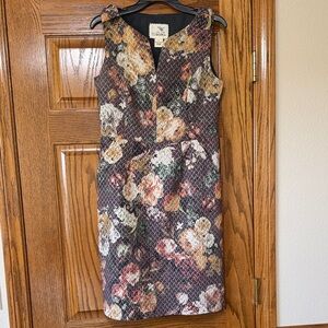 Tabitha Brown Multi Floral Textured Midi Sheath Dress